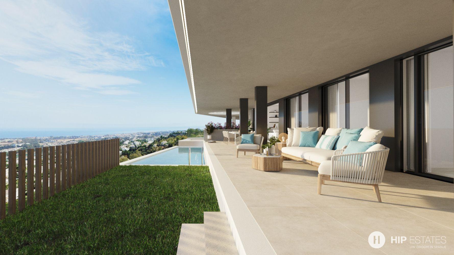 Tiara boetiek luxe project met panoramisch zeezicht in Benahavis, West